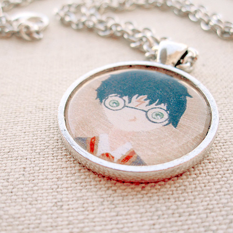 Harry potter mini painting pendant necklace
