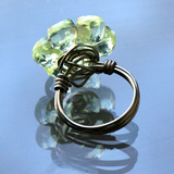 Green flower wire wrapped ring